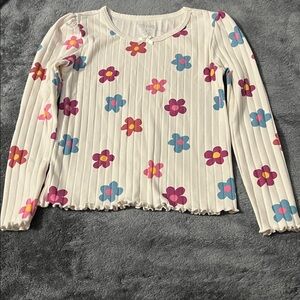Garanimals Cream Long Sleeve Shirt with Multicolor Flowers